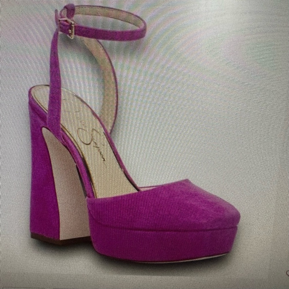 Jessica Simpson Deirae Ankle Strap Platform Pump in Orchid Sz 7